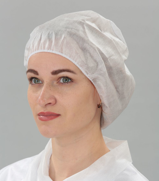 Шапочка одноразовая косметическая "Берет", пл. 25 г/м2